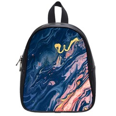 Liquid Abstract Paint Texture School Bag (small) by Wegoenart