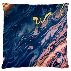 Liquid Abstract Paint Texture Large Flano Cushion Case (two Sides) by Wegoenart