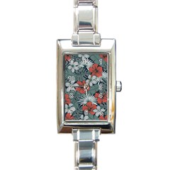 Seamless-floral-pattern-with-tropical-flowers Rectangle Italian Charm Watch by Wegoenart