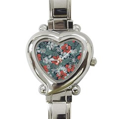 Seamless-floral-pattern-with-tropical-flowers Heart Italian Charm Watch