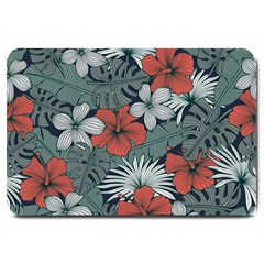 Seamless-floral-pattern-with-tropical-flowers Large Doormat by Wegoenart