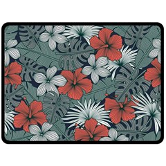 Seamless-floral-pattern-with-tropical-flowers Fleece Blanket (large)  by Wegoenart