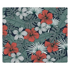 Seamless-floral-pattern-with-tropical-flowers Double Sided Flano Blanket (small)  by Wegoenart