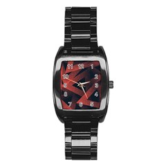 Stippled-seamless-pattern-abstract Stainless Steel Barrel Watch by Wegoenart