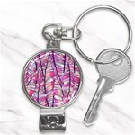 Beautiful-boho-seamless-pattern-with-pink-feathers Nail Clippers Key Chain Front