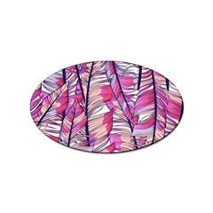 Beautiful-boho-seamless-pattern-with-pink-feathers Sticker (oval)