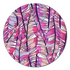 Beautiful-boho-seamless-pattern-with-pink-feathers Magnet 5  (round) by Wegoenart