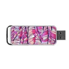 Beautiful-boho-seamless-pattern-with-pink-feathers Portable Usb Flash (two Sides) by Wegoenart