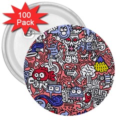 Hand-drawn-vector-illustration-doodle-funny-world-illustrator-line-tools-drawing-flat-design 3  Buttons (100 Pack)  by Wegoenart