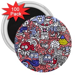 Hand-drawn-vector-illustration-doodle-funny-world-illustrator-line-tools-drawing-flat-design 3  Magnets (100 Pack) by Wegoenart