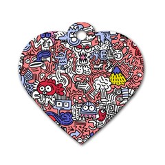 Hand-drawn-vector-illustration-doodle-funny-world-illustrator-line-tools-drawing-flat-design Dog Tag Heart (one Side) by Wegoenart