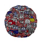 Hand-drawn-vector-illustration-doodle-funny-world-illustrator-line-tools-drawing-flat-design Standard 15  Premium Round Cushions Back