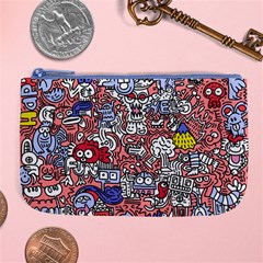 Hand-drawn-vector-illustration-doodle-funny-world-illustrator-line-tools-drawing-flat-design Large Coin Purse by Wegoenart