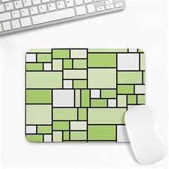 Green-geometric-digital-paper Small Mousepad by Wegoenart