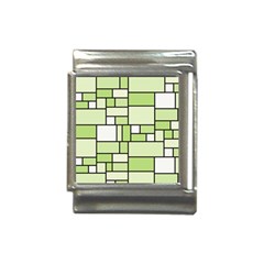 Green-geometric-digital-paper Italian Charm (13mm)