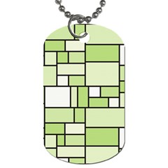 Green-geometric-digital-paper Dog Tag (one Side) by Wegoenart