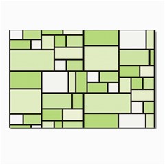 Green-geometric-digital-paper Postcard 4 x 6  (pkg Of 10) by Wegoenart