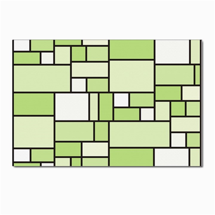 Green-geometric-digital-paper Postcard 4 x 6  (Pkg of 10)