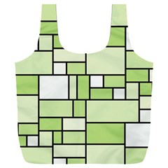 Green-geometric-digital-paper Full Print Recycle Bag (xxxl) by Wegoenart