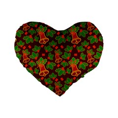 Illustration-christmas-default Standard 16  Premium Heart Shape Cushions by Wegoenart