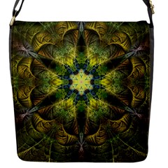 Fractal Fantasy Design Background Flap Closure Messenger Bag (s) by Wegoenart