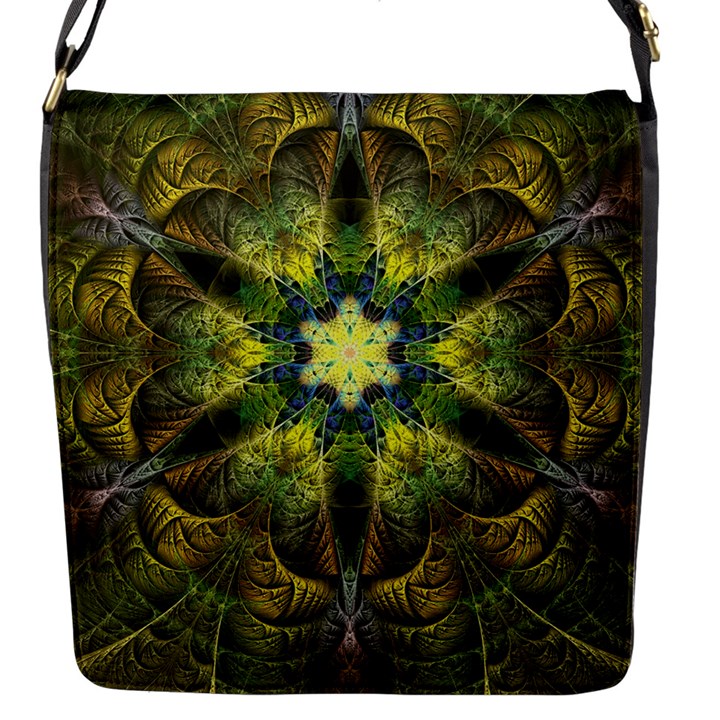 Fractal Fantasy Design Background Flap Closure Messenger Bag (S)