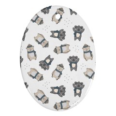 Cute Seamless Pattern With Koala Panda Bear Ornament (oval)