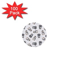 Cute Seamless Pattern With Koala Panda Bear 1  Mini Buttons (100 Pack)  by Wegoenart