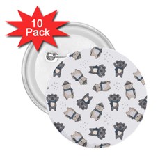 Cute Seamless Pattern With Koala Panda Bear 2 25  Buttons (10 Pack)  by Wegoenart