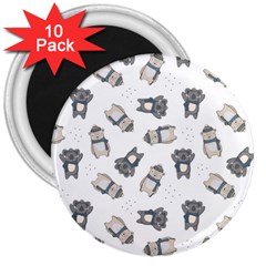 Cute Seamless Pattern With Koala Panda Bear 3  Magnets (10 Pack)  by Wegoenart