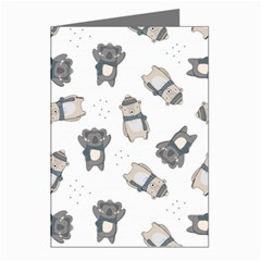 Cute Seamless Pattern With Koala Panda Bear Greeting Cards (pkg Of 8) by Wegoenart