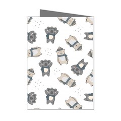 Cute Seamless Pattern With Koala Panda Bear Mini Greeting Cards (pkg Of 8)