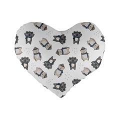 Cute Seamless Pattern With Koala Panda Bear Standard 16  Premium Heart Shape Cushions by Wegoenart