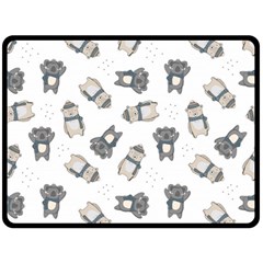 Cute Seamless Pattern With Koala Panda Bear Double Sided Fleece Blanket (large)  by Wegoenart