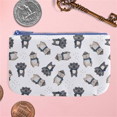 Cute Seamless Pattern With Koala Panda Bear Large Coin Purse by Wegoenart