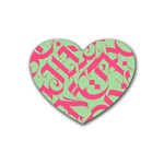 Pattern Ornament Gothic Style Elegant Font Tattoos Rubber Coaster (Heart) Front