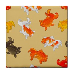 Gold Fish Seamless Pattern Background Tile Coaster