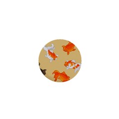 Gold Fish Seamless Pattern Background 1  Mini Buttons