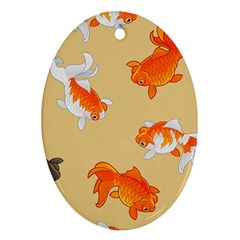 Gold Fish Seamless Pattern Background Ornament (oval)