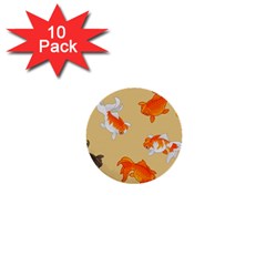 Gold Fish Seamless Pattern Background 1  Mini Buttons (10 pack) 