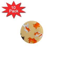 Gold Fish Seamless Pattern Background 1  Mini Magnet (10 pack) 