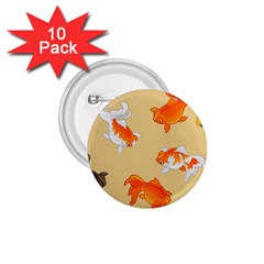 Gold Fish Seamless Pattern Background 1.75  Buttons (10 pack)