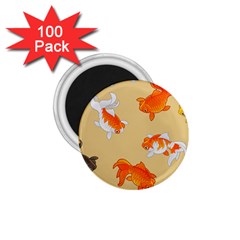 Gold Fish Seamless Pattern Background 1.75  Magnets (100 pack) 