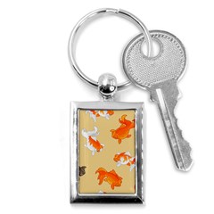 Gold Fish Seamless Pattern Background Key Chain (Rectangle)