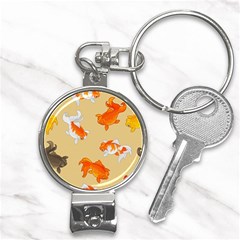 Gold Fish Seamless Pattern Background Nail Clippers Key Chain