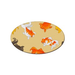 Gold Fish Seamless Pattern Background Sticker Oval (10 pack)