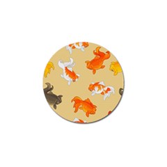 Gold Fish Seamless Pattern Background Golf Ball Marker