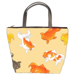 Gold Fish Seamless Pattern Background Bucket Bag