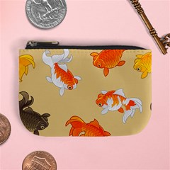 Gold Fish Seamless Pattern Background Mini Coin Purse