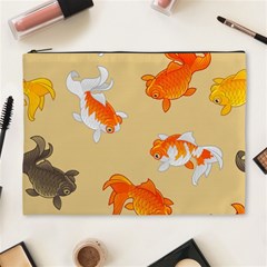 Gold Fish Seamless Pattern Background Cosmetic Bag (XL)